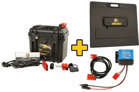 Nikkicells 12V100AH Akkubox + Nikkicells 300W faltbares Solarpanel