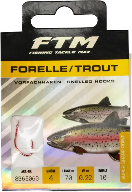 Vorfachhaken Forelle 0,20 mm – Größe 4