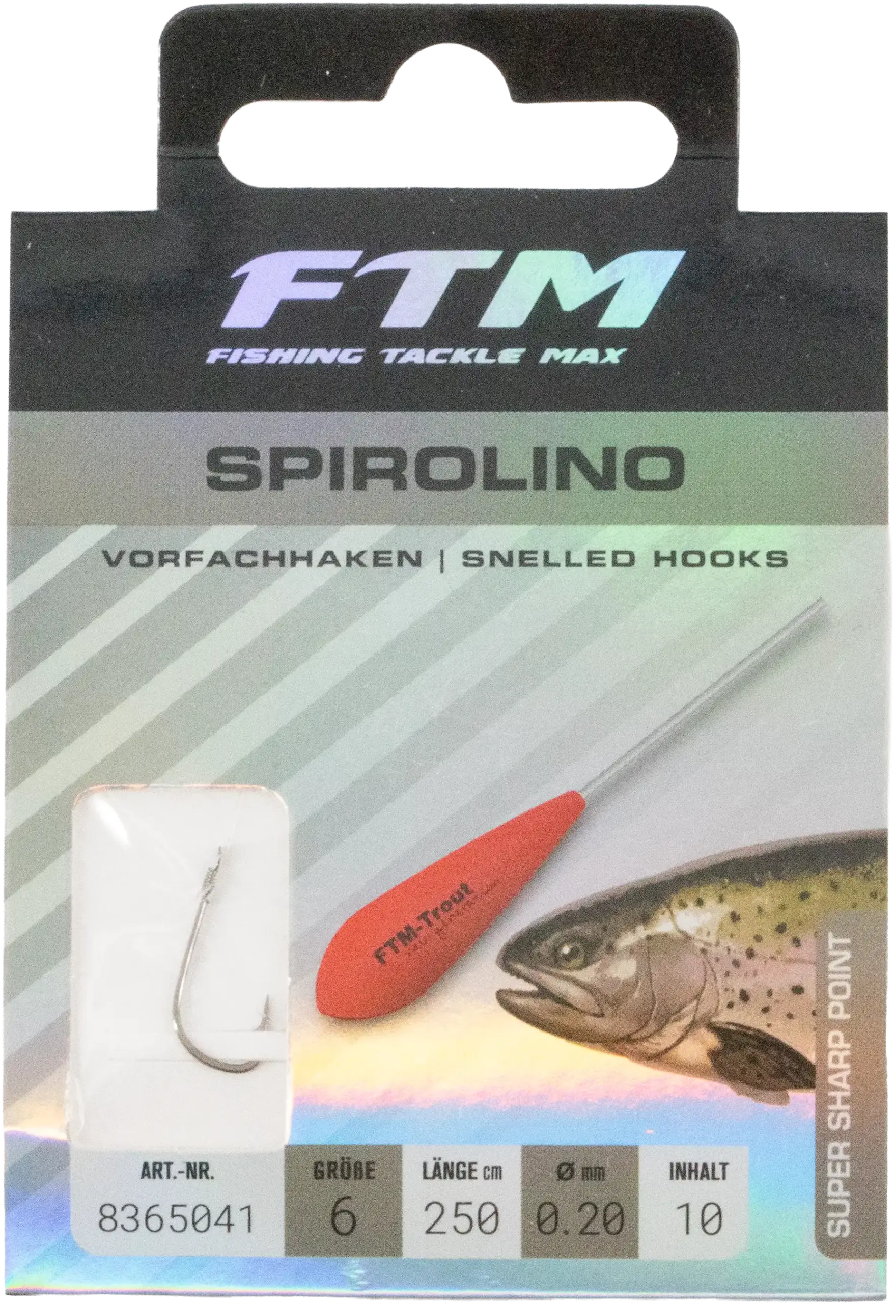 Vorfachhaken Spirolino 0,20 mm – Größe 6