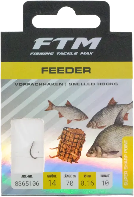 Vorfachhaken Feeder 0,16 mm – Größe 14