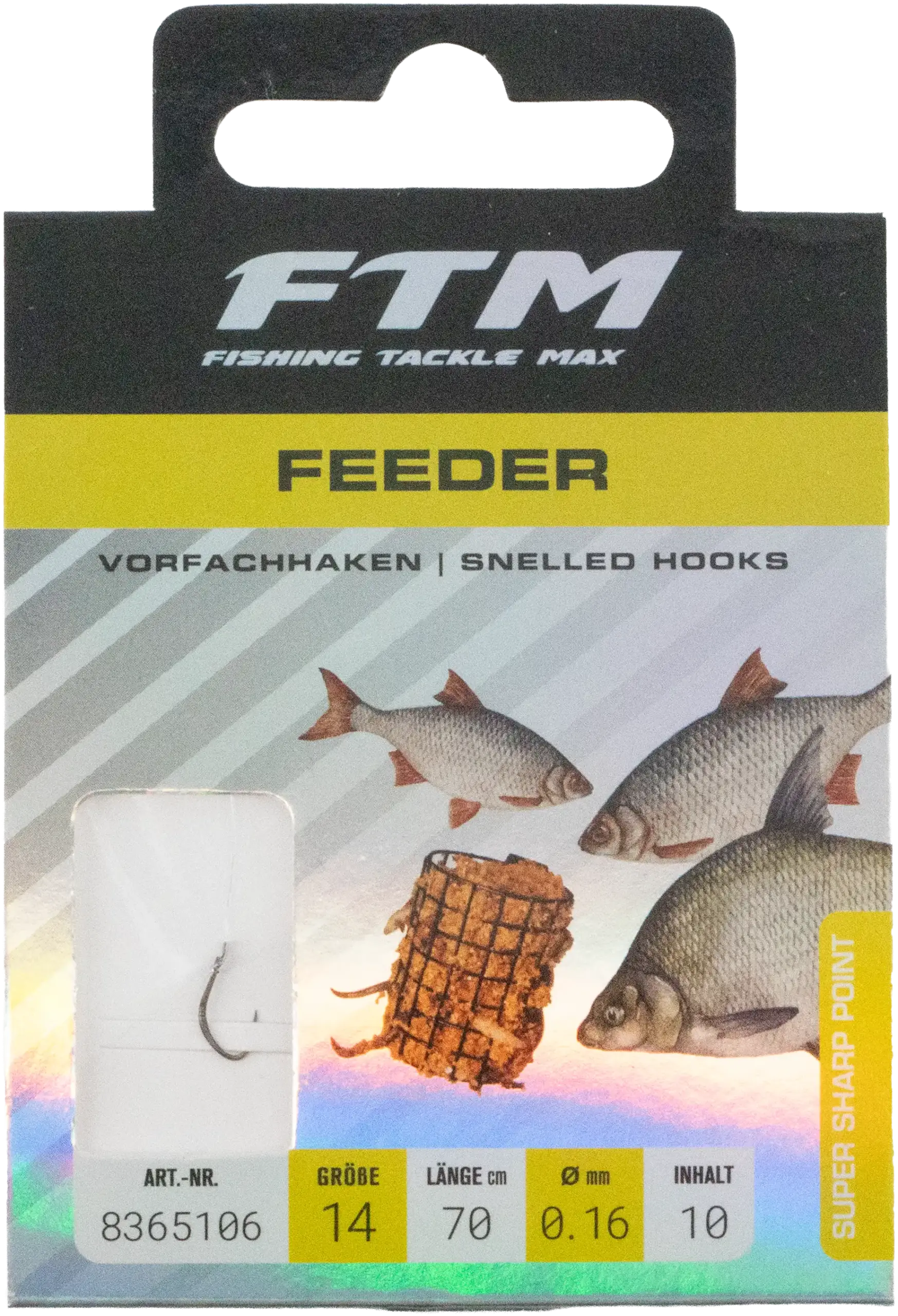 Vorfachhaken Feeder 0,16 mm – Größe 14
